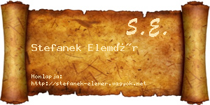 Stefanek Elemér névjegykártya